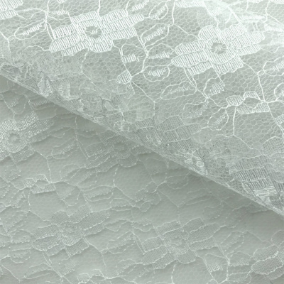 Кружевное полотно гипюр 39 г/м2, 100% полиэстер, ширина 150 см, белый / Snow White - купить в Саратове. Цена 163.42 руб.