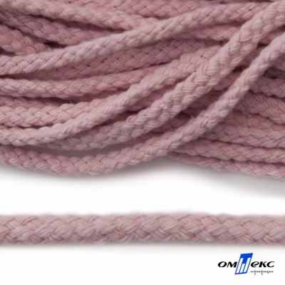 Шнур плетеный d-6 мм круглый, 70% хлопок 30% полиэстер, уп.90+/-1 м, цв.1087-розовый - купить в Саратове. Цена: 588 руб.