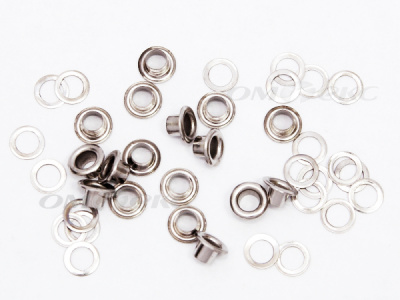 Люверсы металлические, блочка/кольцо, №3 (5 мм) упак.1000 шт- цв.никель - купить в Саратове. Цена: 215.60 руб.