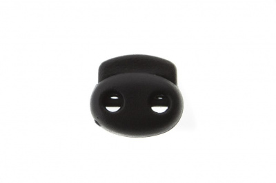 8049ТН Фиксатор пластиковый двухдырочный, 23х20 мм, цвет чёрный - купить в Саратове. Цена: 1.37 руб.