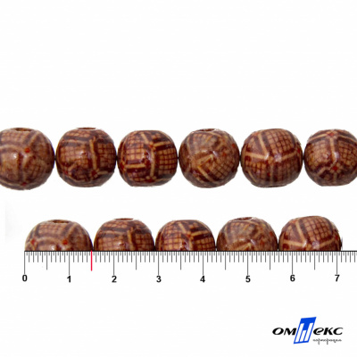 0125-Бусины деревянные "ОмТекс", 15 мм, упак.50+/-3шт - купить в Саратове. Цена: 76.22 руб.