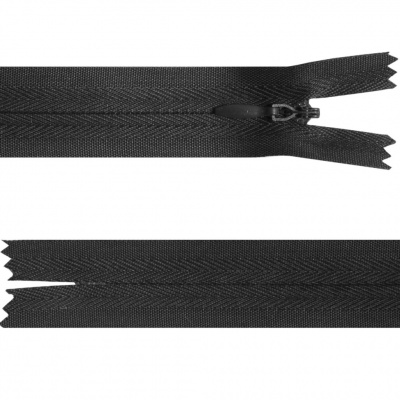Молния потайная Т3, 18 см, полиэстер, цвет чёрный - купить в Саратове. Цена: 4.85 руб.