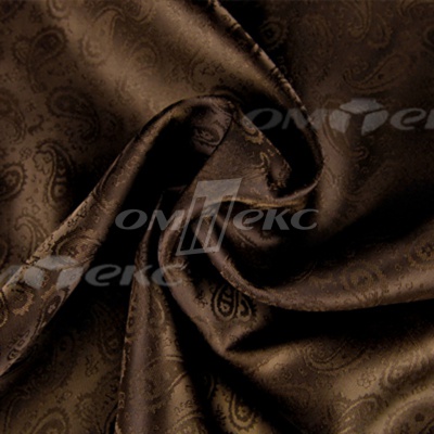 Ткань подкладочная жаккард Р14098, 19-1217/коричневый, 85 г/м2, шир. 150 см, 230T - купить в Саратове. Цена 166.45 руб.