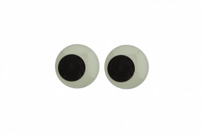 Глазки для игрушек, круглые, с ресничками, 10 мм/упак.50+/-2 шт, цв. -черно-белые - купить в Саратове. Цена: 21.24 руб.