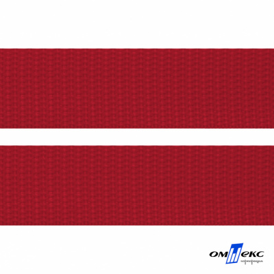 Красный- цв.171-Текстильная лента-стропа 550 гр/м2 ,100% пэ шир.30 мм (боб.50+/-1 м) - купить в Саратове. Цена: 475.36 руб.