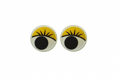 Глазки для игрушек, круглые, с бегающими зрачками, 8 мм/упак.50+/-2 шт, цв. -желтый - купить в Саратове. Цена: 59.05 руб.