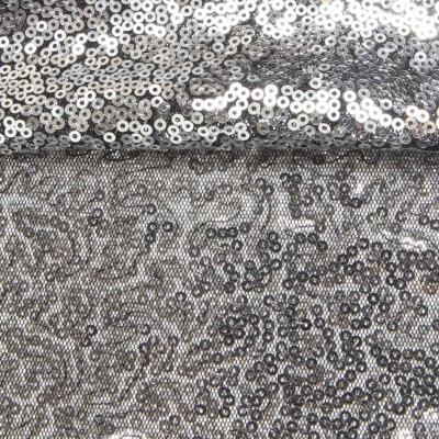Сетка с пайетками №6, 188 гр/м2, шир.140см, цвет серый - купить в Саратове. Цена 433.60 руб.