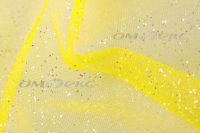 Сетка Глиттер, 40 гр/м2, шир.160см, цвет жёлтый - купить в Саратове. Цена 163.01 руб.