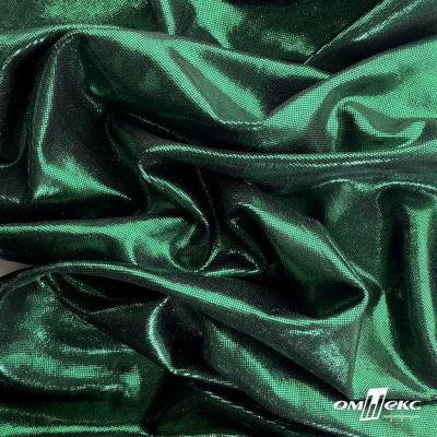 Трикотажное полотно голограмма, шир.140 см, #602 -чёрный/зелёный - купить в Саратове. Цена 385.88 руб.