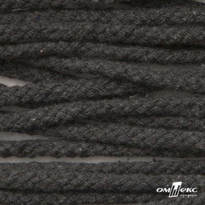 Шнур плетеный d-6 мм круглый, 70% хлопок 30% полиэстер, уп.90+/-1 м, цв.1088-т.серый - купить в Саратове. Цена: 594 руб.