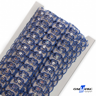 Тесьма металлизированная 4996, шир. 30 мм/уп. 13,7+/-1 м, цвет голубой - купить в Саратове. Цена: 614.46 руб.