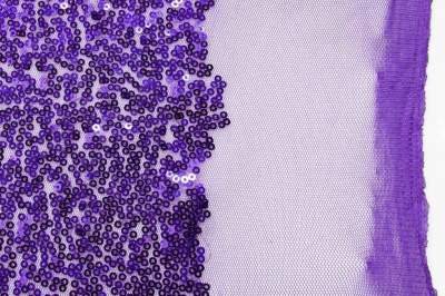Сетка с пайетками №14, 188 гр/м2, шир.130см, цвет фиолетовый - купить в Саратове. Цена 371.02 руб.