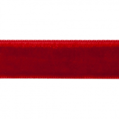 Лента бархатная нейлон, шир.12 мм, (упак. 45,7м), цв.45-красный - купить в Саратове. Цена: 392 руб.