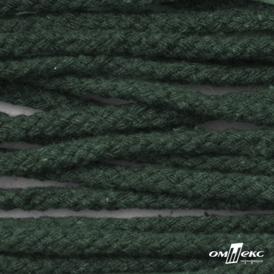 Шнур плетеный d-6 мм, 70% хлопок 30% полиэстер, уп.90+/-1 м, цв.1083-тём.зелёный - купить в Саратове. Цена: 588 руб.