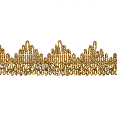 Тесьма металлизированная 0384-0240, шир. 40 мм/уп. 25+/-1 м, цвет золото - купить в Саратове. Цена: 490.74 руб.