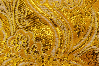 Ткань костюмная жаккард №12, 140 гр/м2, шир.150см, цвет жёлтый - купить в Саратове. Цена 383.29 руб.