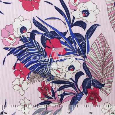 Плательная ткань "Фламенко" 18.1, 80 гр/м2, шир.150 см, принт растительный - купить в Саратове. Цена 239.03 руб.