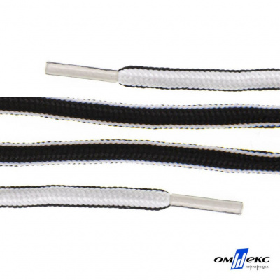 Шнурки #4-27, круглые 130 см, двухцветные (черно/белый) - купить в Саратове. Цена: 47.04 руб.