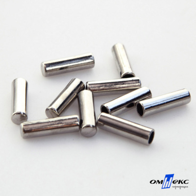 06033-Наконечник для шнура металл, отв. 4 мм, цв. никель - купить в Саратове. Цена: 6.08 руб.