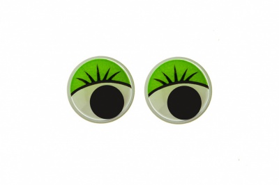 Глазки для игрушек, круглые, с бегающими зрачками, 10 мм/упак.50+/-2 шт, цв. -зеленый - купить в Саратове. Цена: 71.92 руб.