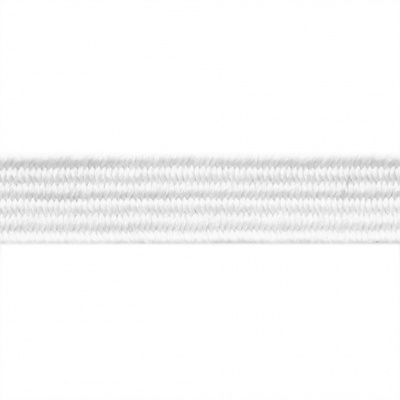 Резиновые нити с текстильным покрытием, шир. 6 мм (182 м/уп), цв.-белый - купить в Саратове. Цена: 705.59 руб.