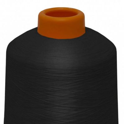 Нитки текстурированные некручёные, намот. 15 000 м, цвет чёрный - купить в Саратове. Цена: 204.10 руб.