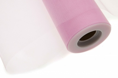 Фатин в шпульках 16-14, 10 гр/м2, шир. 15 см (в нам. 25+/-1 м), цвет розовый - купить в Саратове. Цена: 100.69 руб.