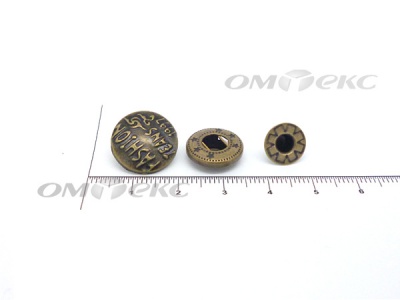 Кнопки металл 15 мм альфа антик с рис.№3  - купить в Саратове. Цена: 2.90 руб.