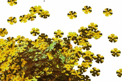 Пайетки "ОмТекс" россыпью,DOUBLE SIDED GOLD,цветок 14 мм/упак.50 гр, цв. 0460-золото - купить в Саратове. Цена: 80.12 руб.