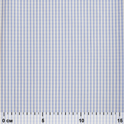 Ткань сорочечная Клетка Виши, 115 г/м2, 58% пэ,42% хл, шир.150 см, цв.2-голубой, (арт.111) - купить в Саратове. Цена 309.82 руб.
