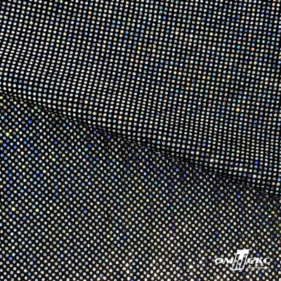 Трикотажное полотно голограмма, шир.140 см, #601-хамелеон чёрный - купить в Саратове. Цена 452.76 руб.