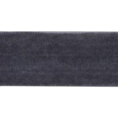 Лента бархатная нейлон, шир.25 мм, (упак. 45,7м), цв.189-т.серый - купить в Саратове. Цена: 991.10 руб.