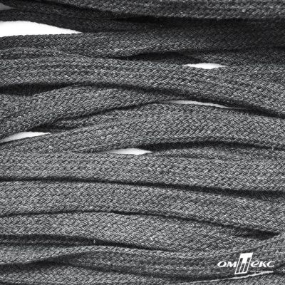 Шнур плетеный d-8 мм плоский, 70% хлопок 30% полиэстер, уп.85+/-1 м, цв.1027-серый - купить в Саратове. Цена: 735 руб.