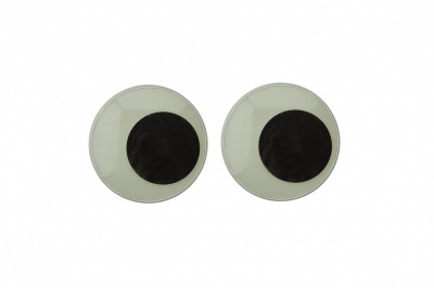 Глазки для игрушек, круглые, с бегающими зрачками, 24 мм/упак.50+/-2 шт, цв. -черно-белые - купить в Саратове. Цена: 60.32 руб.