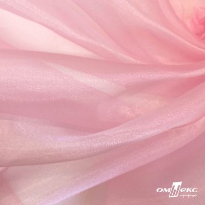 Ткань органза, 100% полиэстр, 28г/м2, шир. 150 см, цв. #47 розовая пудра - купить в Саратове. Цена 86.24 руб.