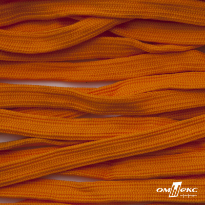 Шнур плетеный (плоский) d-12 мм, (уп.90+/-1м), 100% полиэстер, цв.267 - оранжевый - купить в Саратове. Цена: 8.62 руб.