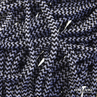 Шнурки #107-16, круглые 130 см, двухцветные цв.серый/чёрный - купить в Саратове. Цена: 31.89 руб.