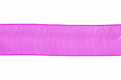 Лента органза 1015, шир. 10 мм/уп. 22,8+/-0,5 м, цвет ярк.розовый - купить в Саратове. Цена: 38.39 руб.