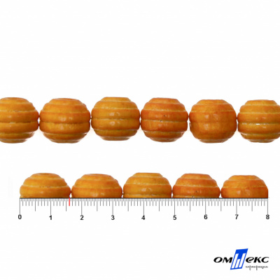 0309-Бусины деревянные "ОмТекс", 16 мм, упак.50+/-3шт, цв.003-оранжевый - купить в Саратове. Цена: 62.22 руб.