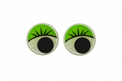 Глазки для игрушек, круглые, с бегающими зрачками, 12 мм/упак.50+/-2 шт, цв. -зеленый - купить в Саратове. Цена: 95.04 руб.