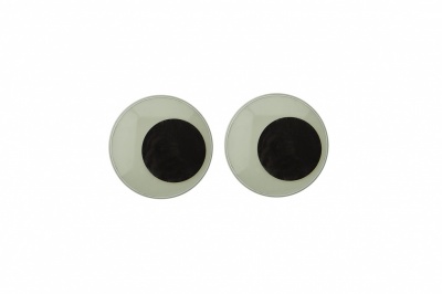 Глазки для игрушек, круглые, с бегающими зрачками, 15 мм/упак.50+/-2 шт, цв. -черно-белые - купить в Саратове. Цена: 46.92 руб.