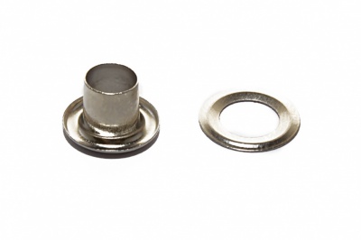 Люверсы металлические "ОмТекс", блочка/кольцо, (4 мм) - цв.никель - купить в Саратове. Цена: 0.24 руб.