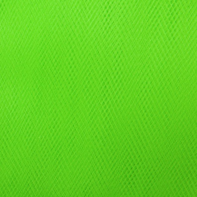 Фатин матовый 16-142, 12 гр/м2, шир.300см, цвет неон.зелёный - купить в Саратове. Цена 100.92 руб.