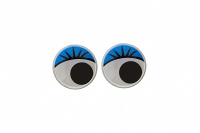 Глазки для игрушек, круглые, с бегающими зрачками, 8 мм/упак.50+/-2 шт, цв. -синий - купить в Саратове. Цена: 59.05 руб.