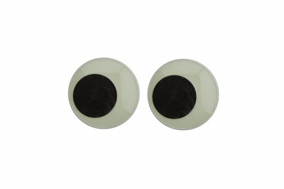 Глазки для игрушек, круглые, с бегающими зрачками, 18 мм/упак.50+/-2 шт, цв. -черно-белые - купить в Саратове. Цена: 41.81 руб.