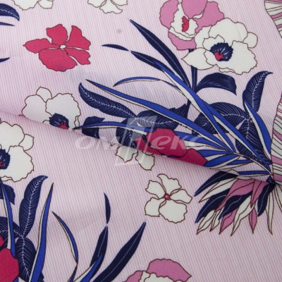 Плательная ткань "Фламенко" 18.1, 80 гр/м2, шир.150 см, принт растительный - купить в Саратове. Цена 239.03 руб.