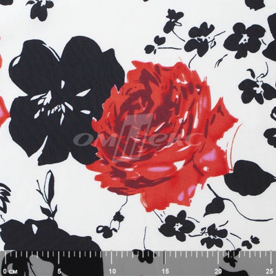 Плательная ткань "Фламенко" 22.1, 80 гр/м2, шир.150 см, принт растительный - купить в Саратове. Цена 239.03 руб.