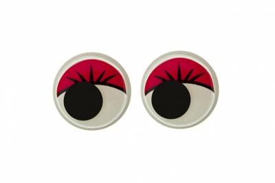 Глазки для игрушек, круглые, с бегающими зрачками, 12 мм/упак.50+/-2 шт, цв. -красный - купить в Саратове. Цена: 95.04 руб.