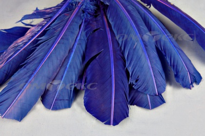 Декоративный Пучок из перьев, перо 23см/синий - купить в Саратове. Цена: 12.34 руб.