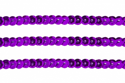 Пайетки "ОмТекс" на нитях, SILVER-BASE, 6 мм С / упак.73+/-1м, цв. 12 - фиолет - купить в Саратове. Цена: 300.55 руб.